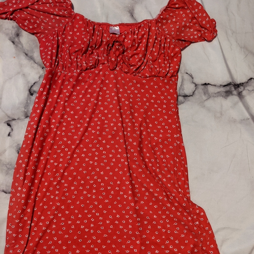 Red flower dress
